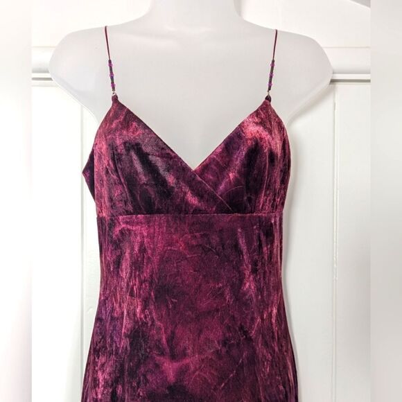 VTG Ceduxion Velvet Slip Jewel Dress M FairyGrunge Whimsigoth 90s Y2K Charmed - Picture 2 of 11